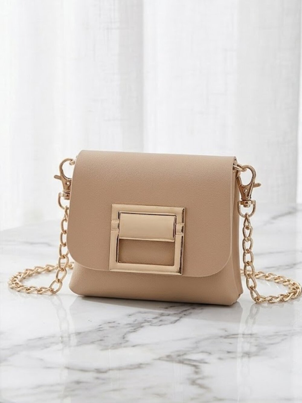 Small Crossbody Coin Purse - Tan